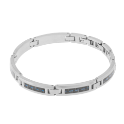 Bracelet en acier et carbone bleu