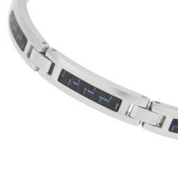 Bracelet en acier et carbone bleu