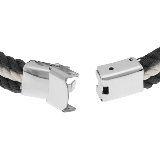 Bracelet en acier et cordon, ancre marine