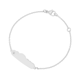 Bracelet identité en argent rhodié et oxyde de zirconium, nuage