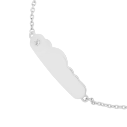 Bracelet identité en argent rhodié et oxyde de zirconium, nuage