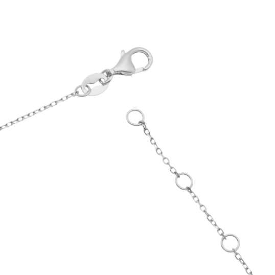 Bracelet en argent rhodié et oxydes de zirconium, coeur