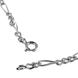 Bracelet en argent rhodié, maille cheval alternée 1-3