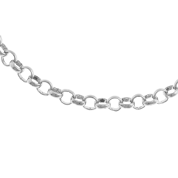Bracelet en argent rhodié, maille jaseron