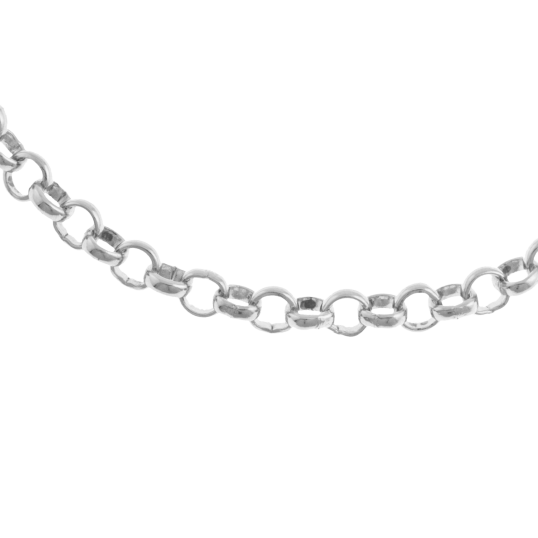 Bracelet en argent rhodié, maille jaseron Bracelet en argent rhodié, maille jaseron