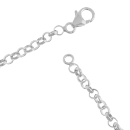 Bracelet en argent rhodié, maille jaseron