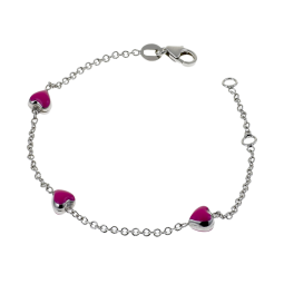 Bracelet en argent rhodié et laque