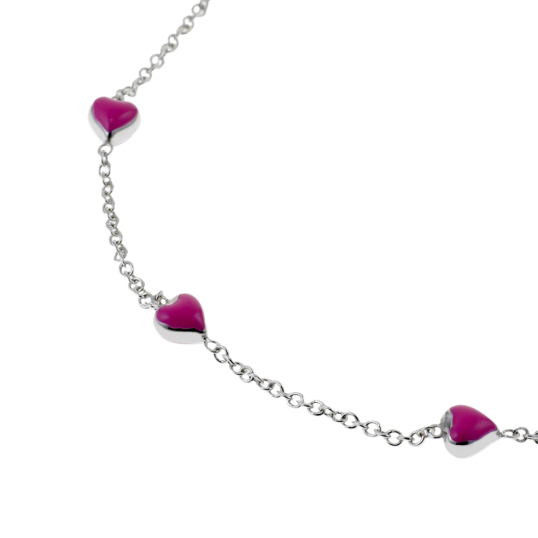 Bracelet en argent rhodié et laque