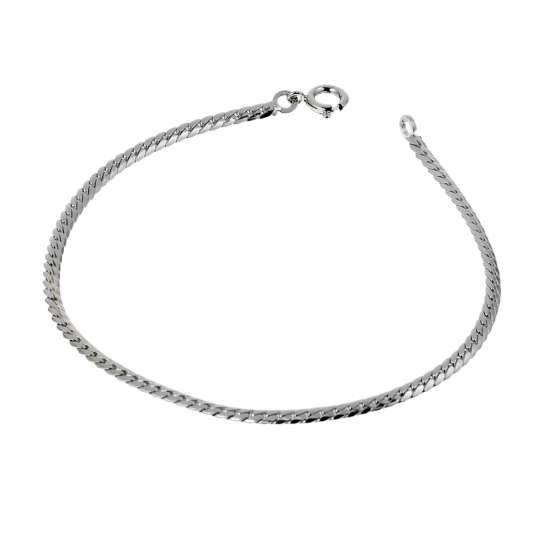 Bracelet en argent rhodié maille anglaise