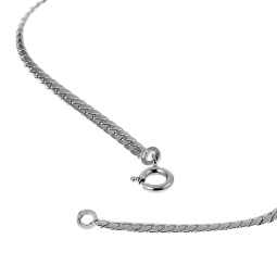 Bracelet en argent rhodié maille anglaise