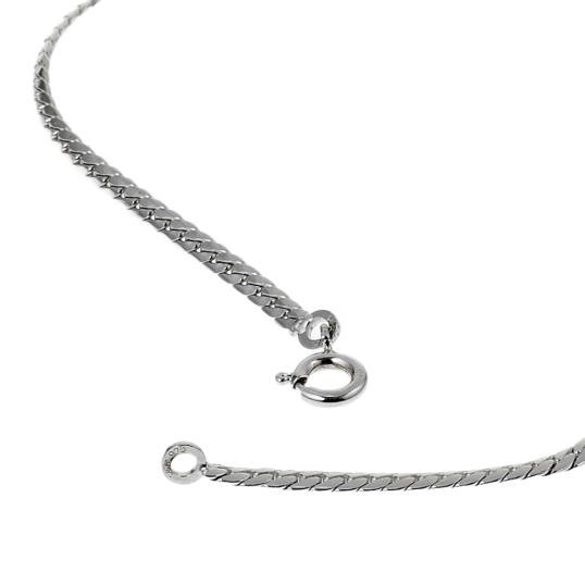 Bracelet en argent rhodié maille anglaise