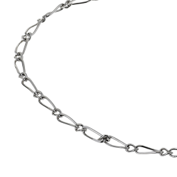Bracelet en argent rhodié maille cheval alternée 1-1