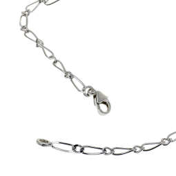 Bracelet en argent rhodié maille cheval alternée 1-1