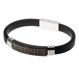 Bracelet en acier et caoutchouc