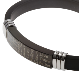 Bracelet en acier et caoutchouc