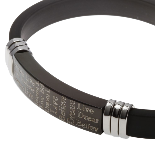 Bracelet en acier et caoutchouc