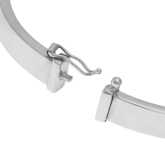 Bracelet jonc en argent rhodié