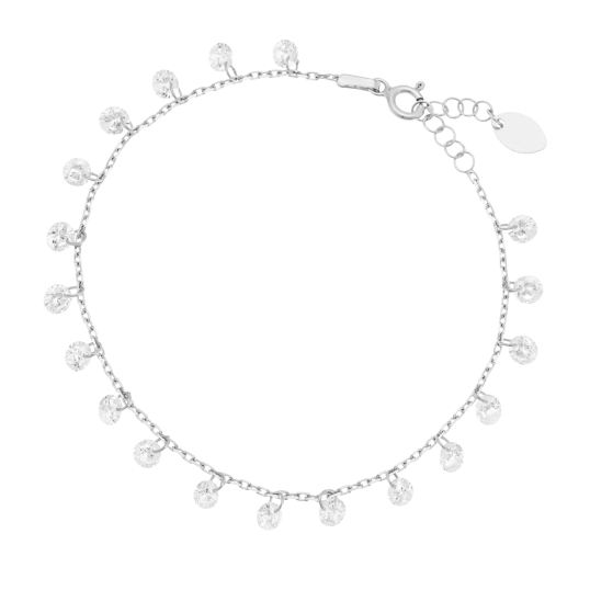 Bracelet en argent rhodié et oxydes de zirconium