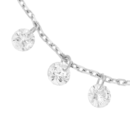 Bracelet en argent rhodié et oxydes de zirconium