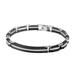 Bracelet en acier et acier noir