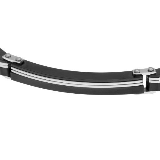 Bracelet en acier et acier noir