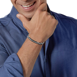 Bracelet en acier et acier noir