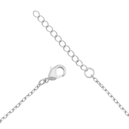 Bracelet en argent rhodié, plaque ronde 19.5  mm