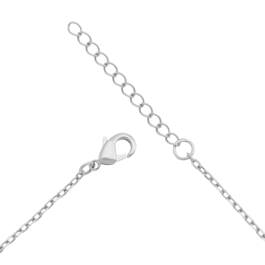 Bracelet en argent rhodié, plaque ronde 19.5  mm