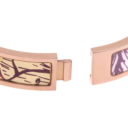 Bracelet jonc en acier rose, motif imprimé