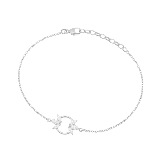 Bracelet en argent rhodié et oxydes de zirconium