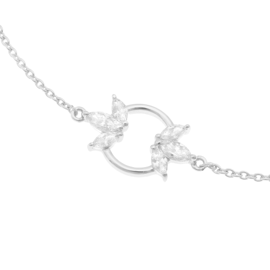 Bracelet en argent rhodié et oxydes de zirconium