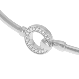 Bracelet jonc en argent rhodié et oxydes de zirconium