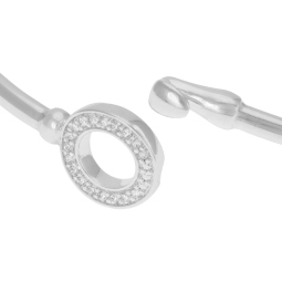 Bracelet jonc en argent rhodié et oxydes de zirconium