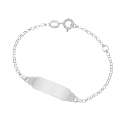Bracelet identité en argent rhodié