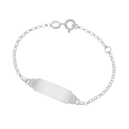 Bracelet identité en argent rhodié Bracelet identité en argent rhodié
