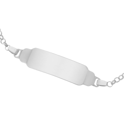 Bracelet identité en argent rhodié