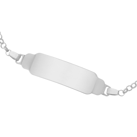 Bracelet identité en argent rhodié Bracelet identité en argent rhodié