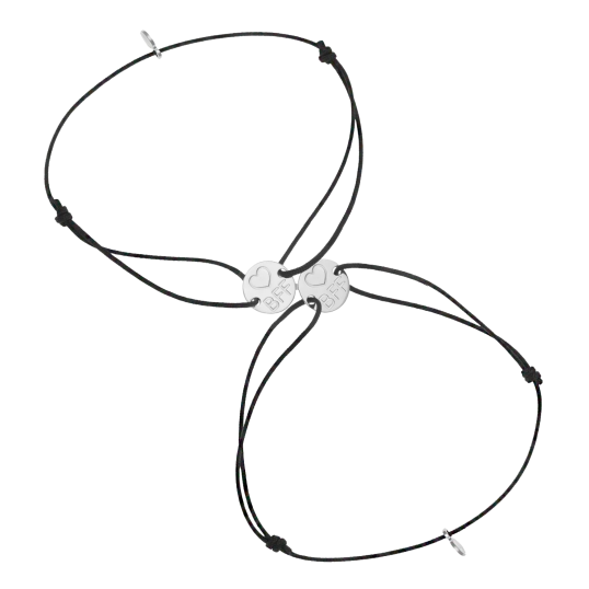 Bracelets cordons  sécable en argent rhodié, Best Friend Forever
