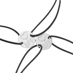 Bracelets cordons  sécable en argent rhodié, Best Friend Forever