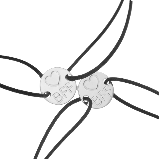 Bracelets cordons  sécable en argent rhodié, Best Friend Forever