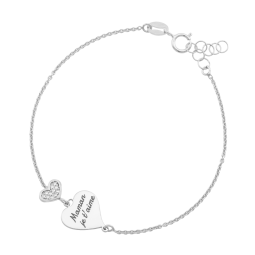 Bracelet en argent rhodié et oxydes de zirconium, maman je t'aime