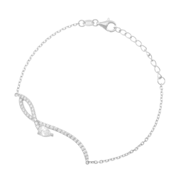 Bracelet en argent rhodié et oxydes de zirconium