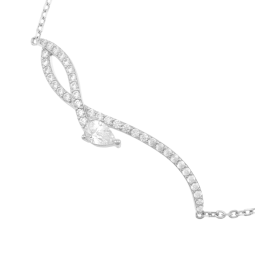 Bracelet en argent rhodié et oxydes de zirconium