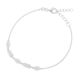 Bracelet en argent rhodié et oxydes de zirconium