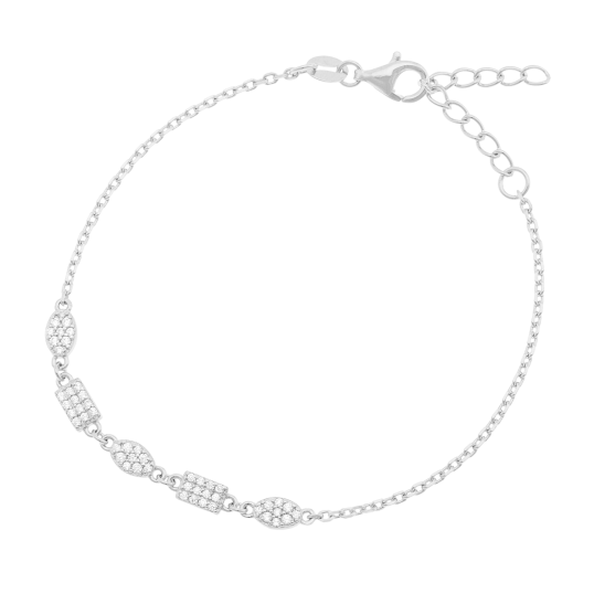 Bracelet en argent rhodié et oxydes de zirconium