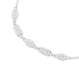 Bracelet en argent rhodié et oxydes de zirconium