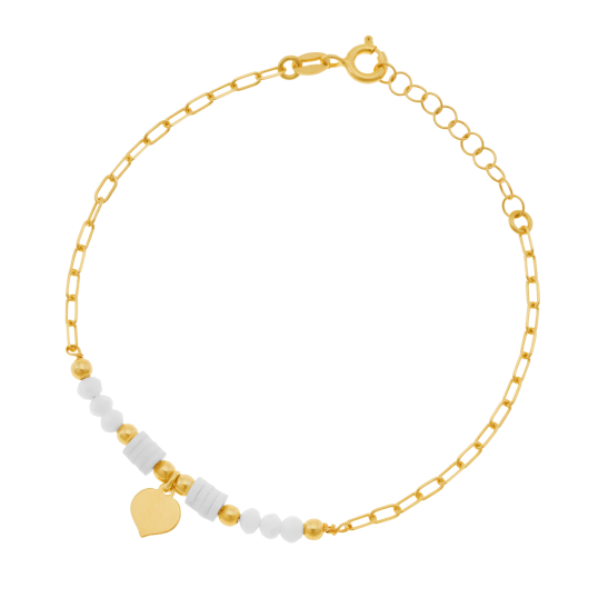 Bracelet en argent doré et pierre synthétiques Bracelet en argent doré et pierre synthétiques