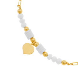 Bracelet en argent doré et pierre synthétiques