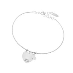 Bracelet jonc en argent rhodié