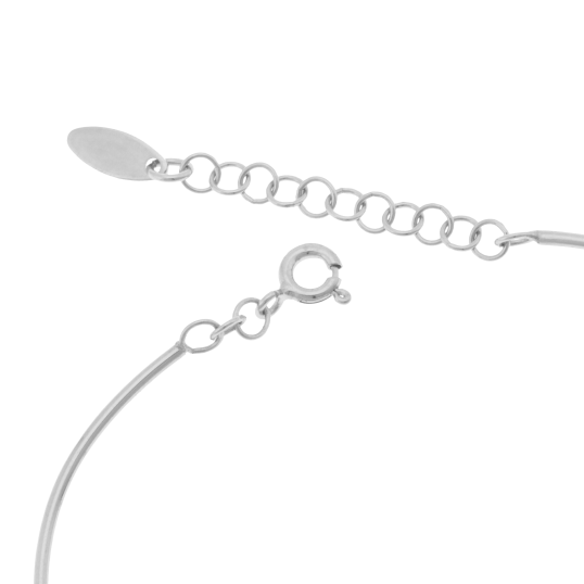 Bracelet jonc en argent rhodié